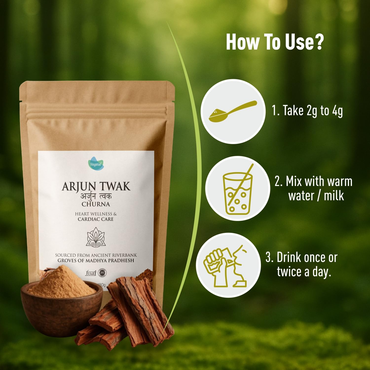 Vegetal Arjun Twak Churna Arjuna Bark Powder 180g — Amazon image 7