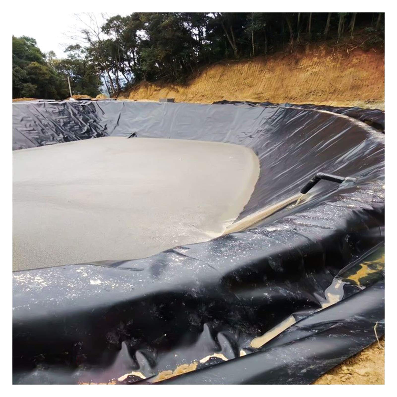 Bâche de bassin 5x5m membrane étanche noire pour créer un grand bassin aquatique de jardin