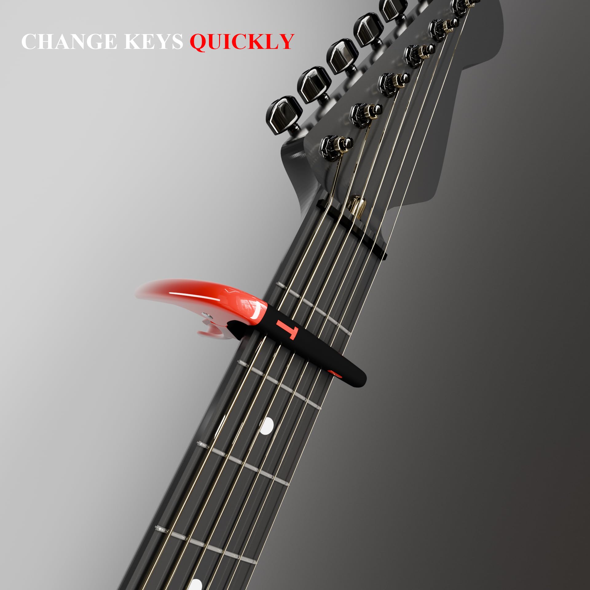 Capo for Acoustic Guitar Electric Guitar, Ukulele and String Instruments, Guitar Capo with 5 Picks, Guitar Kapo, Guitar Clamp (Red) - Image 4