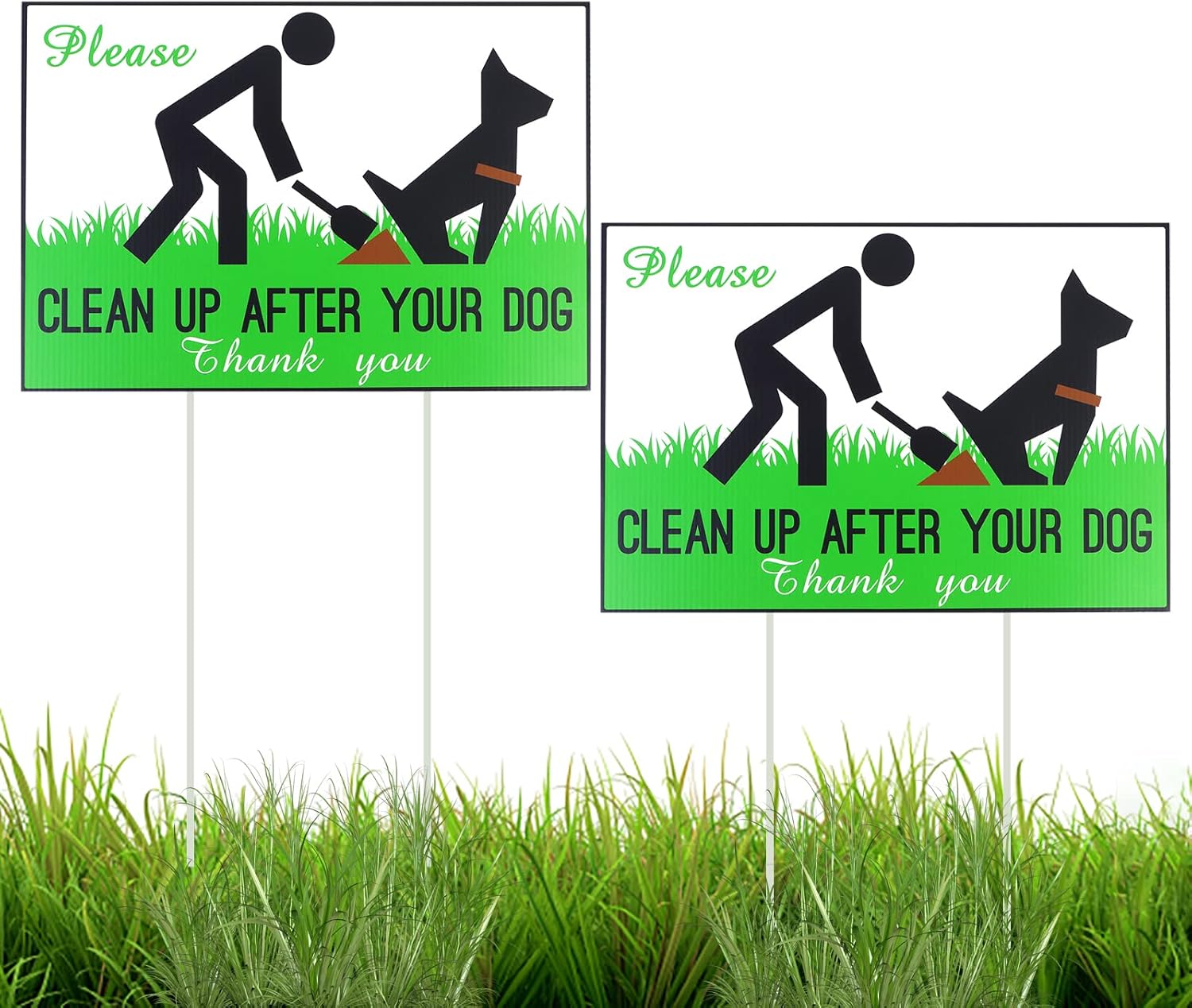 Amazon.co.jp Please Clean Up After Your Dog Yard Signs 両面警告サイン ヤードサイン