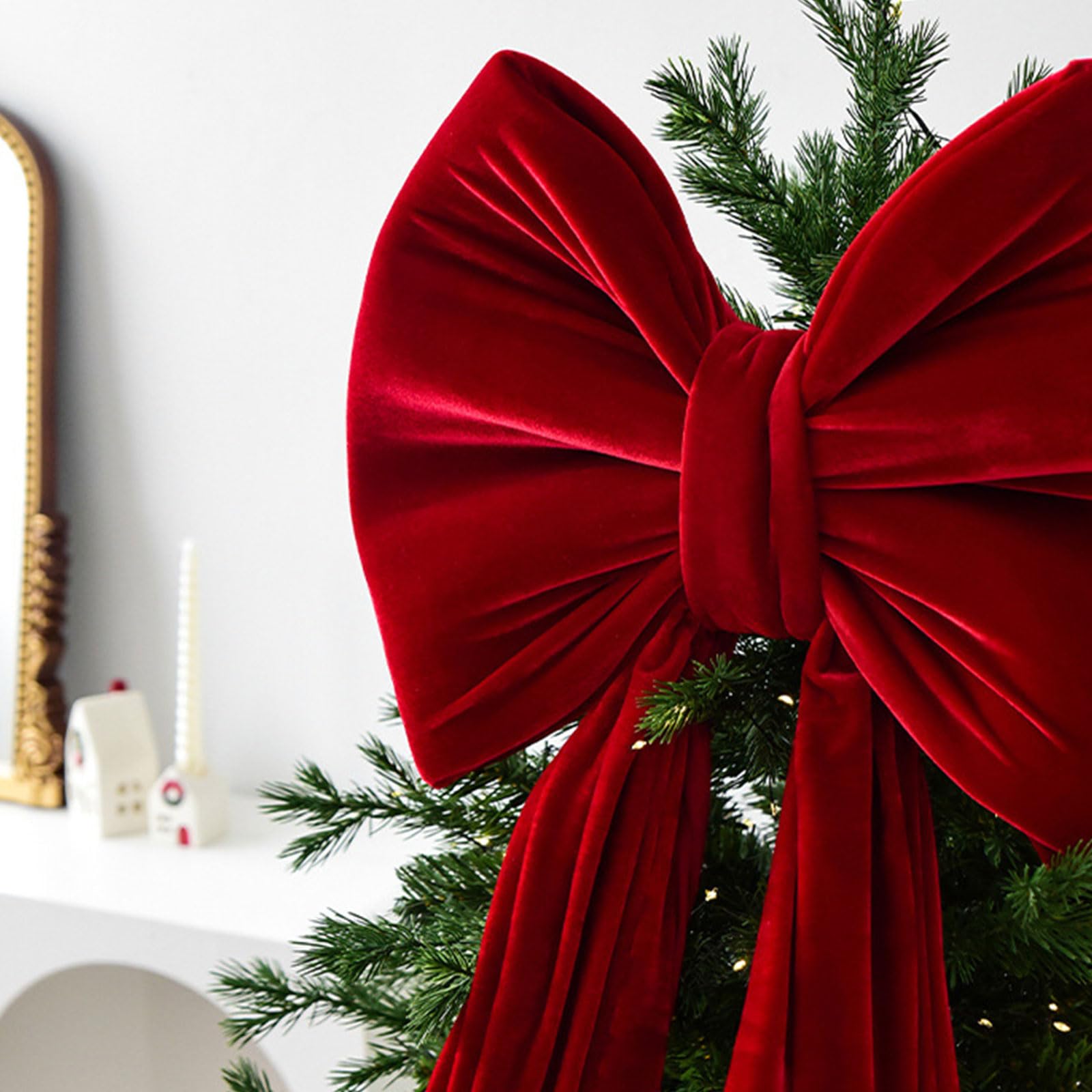 Adornos navideños con Lazos Gigantes, Decoraciones navideñas con Lazos para el árbol del Festival, hogar y Festival.