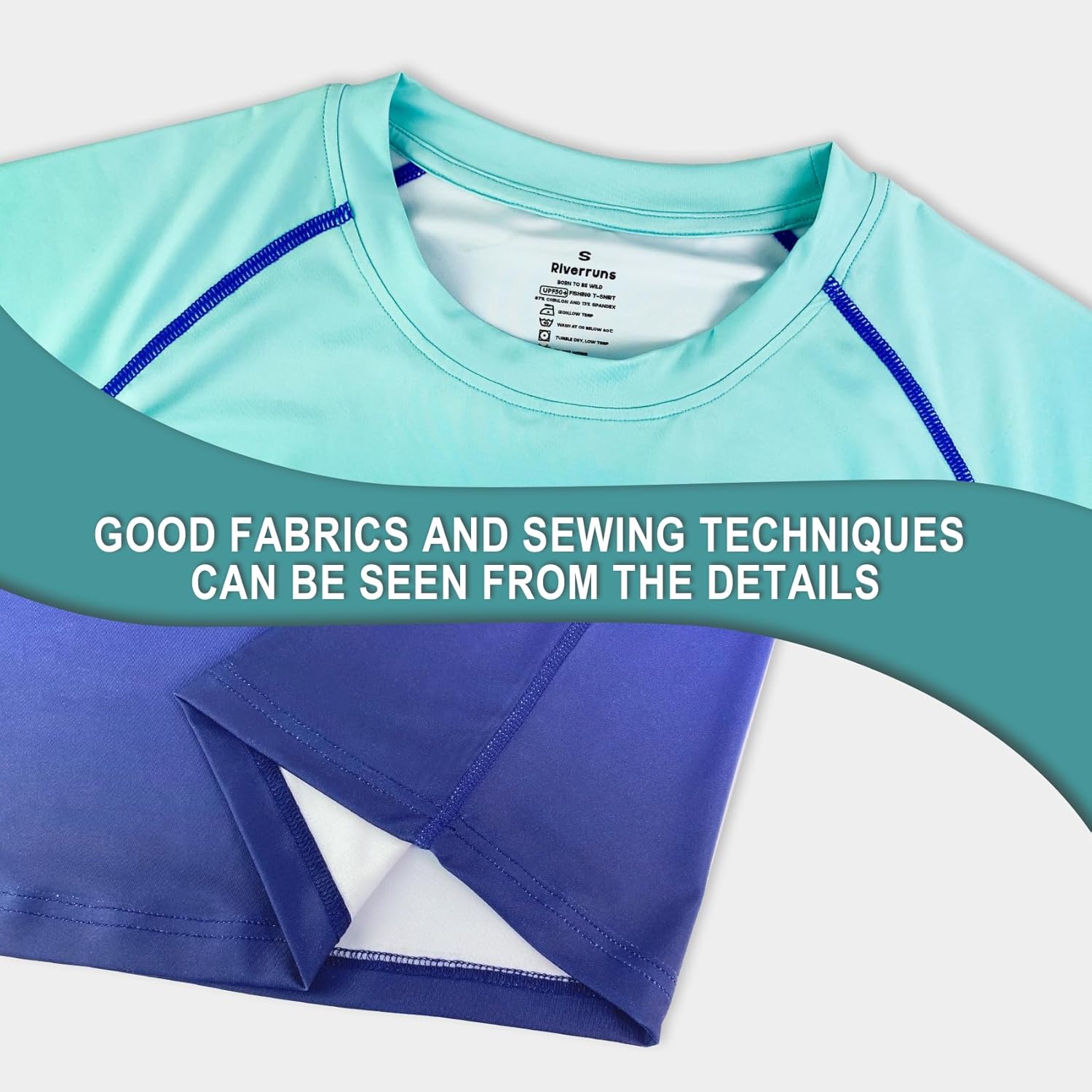 Riverruns Men's Swim Shirt Rash Guard Short Sleeve UPF 50+ UV Sun Protection Quick Dry Fishing Beach Water T-Shirt #1030 - Image 6