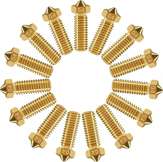 ACEIRMC V6 Volcano Brass Nozzle 0.4mm Extra Extruder Nozzles 0.4mm M6 Thread 3D Printer Brass Nozzles 1.75mm Filament 3D Printer Part for Volcano Heater Block Hotend Extruder (15pcs) (A)