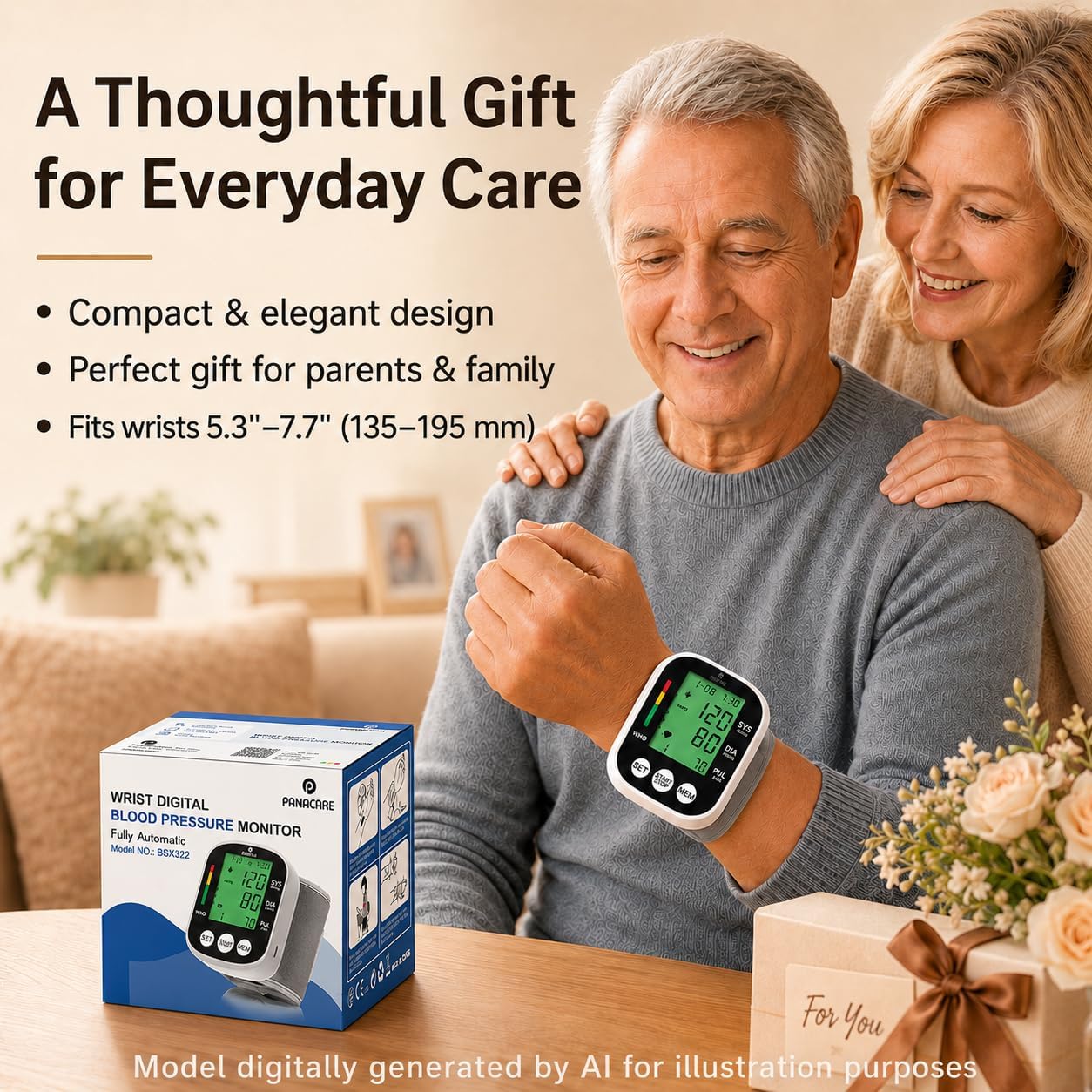 FDA-Cleared Wrist Blood Pressure Monitor for Home Use