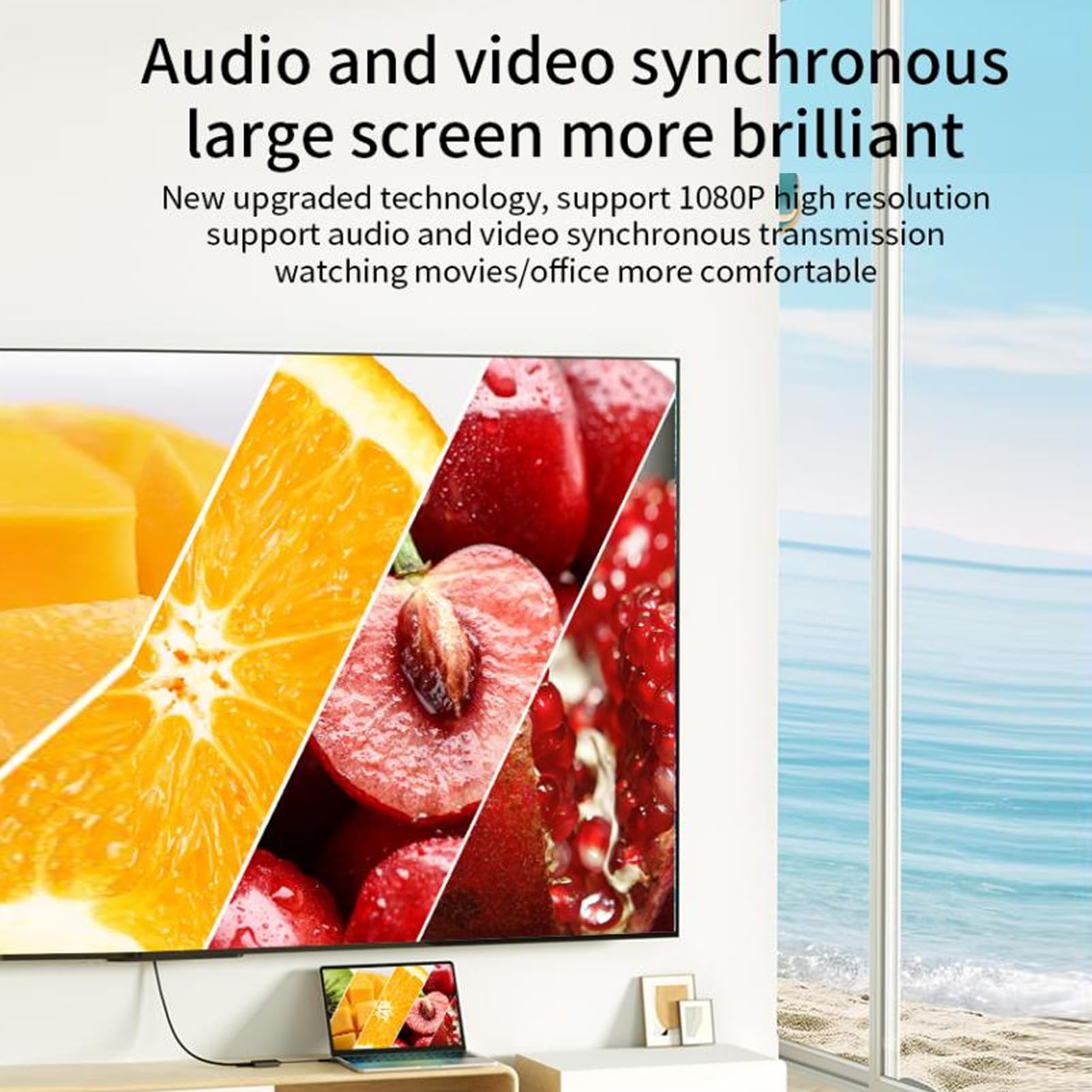 Adattatore USB a Doppio, Uscita 1080P 60Hz, Convertitore da Tipo C aper PC Laptop Ufficio, Laptop Ios, Win/OS X, Compatto e Leggero