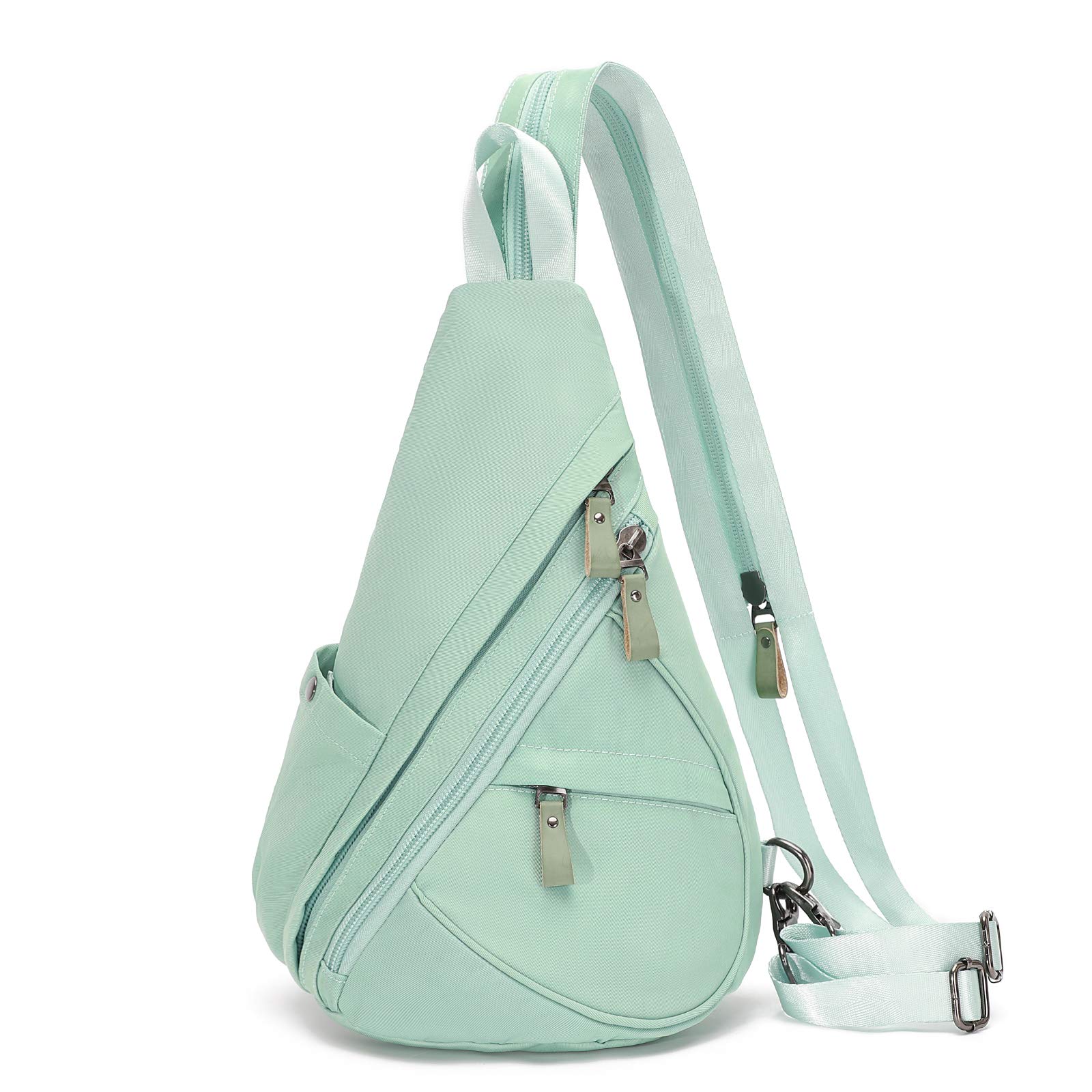 KL928 Canvas Sling Bag - Small Crossbody Backpack Shoulder Casual Daypack Rucksack for Men Women, Nylon-green, One Size, Daypack Backpacks