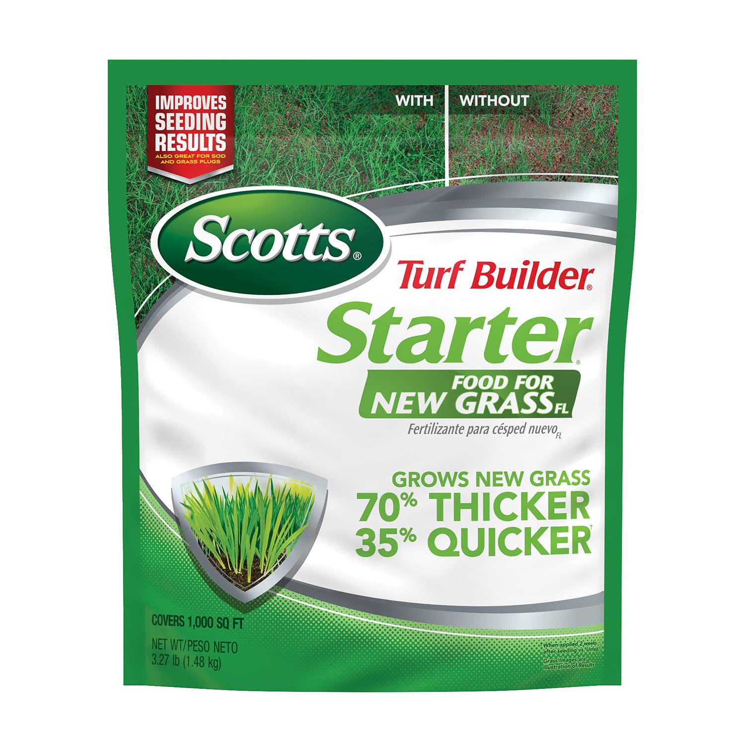 Scotts Turf Builder Starter Food for New Grass, 3 lb. - Lawn Fertilizer for Newly Planted Grass