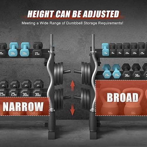 Miniatura 3 de 3-Tier Dumbbell Rack, 1200LB Capacity Adjustable Weight Rack for Home Gym, Heavy-Duty Weight Stand for Dumbbells Kettlebells & Weight Plates(Rack