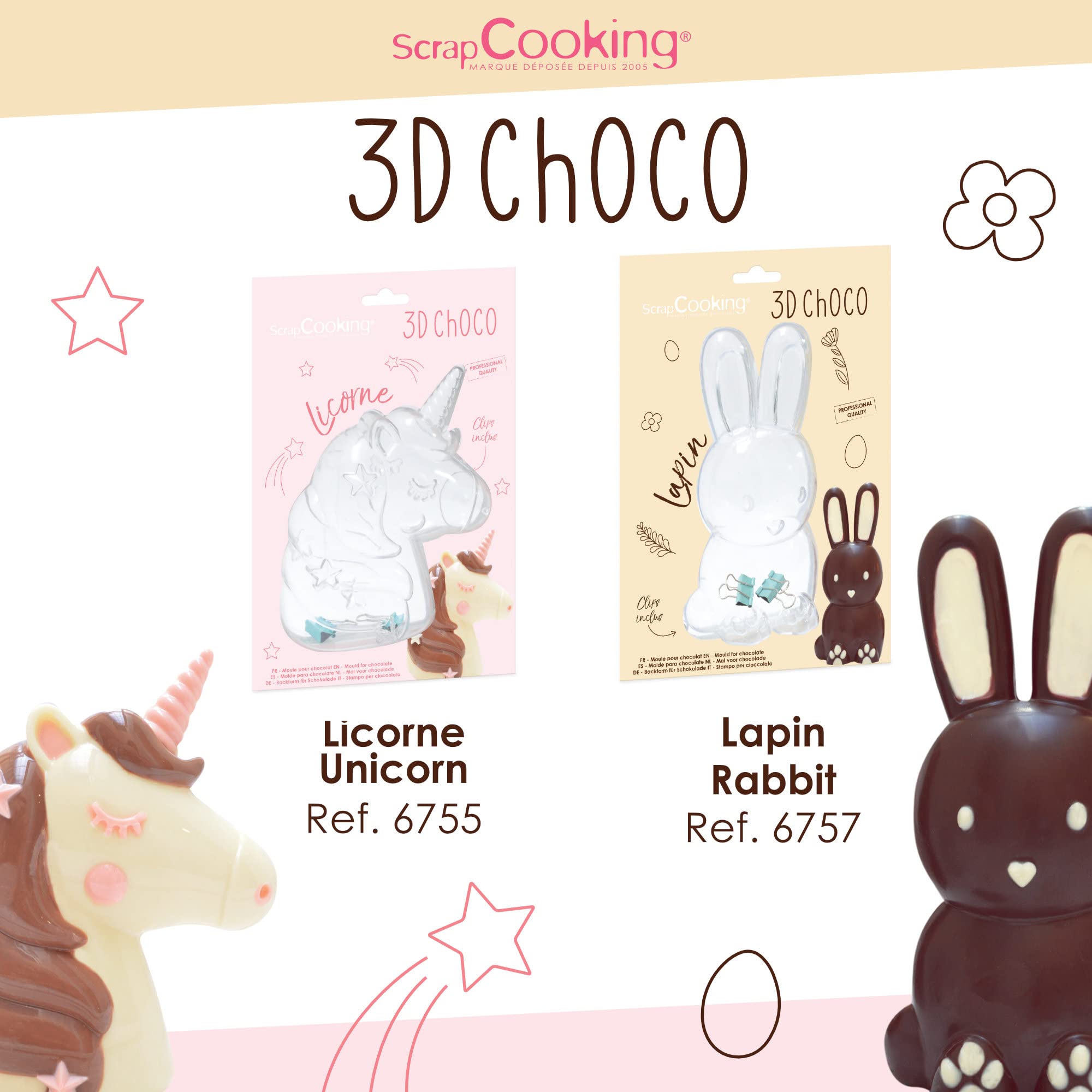 Foremka Choco Jednorożec - Sztywna forma czekoladowa 3D - 6755