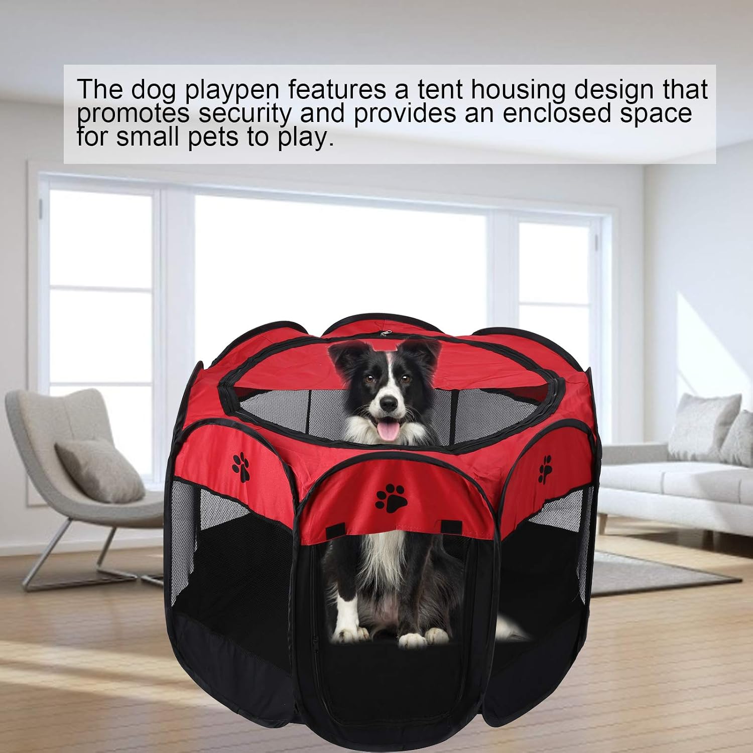 Gavigain Oxford Cloth Mesh Pet Octagonal Tent Open Air Exercise Playpen House for Dogs and Cats L