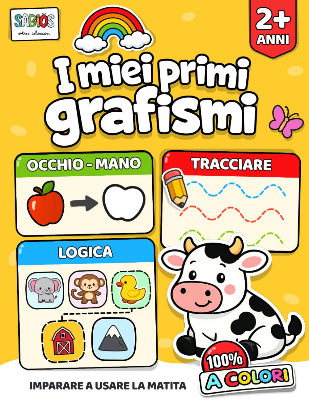 I miei primi grafismi 100% A COLORI. Imparare a usare la matita dai 2 anni in su. Tracciare: Logica, occhio mano. Attività per bambini di 2 e 3 anni. ... la motricità e imparare divertendosi