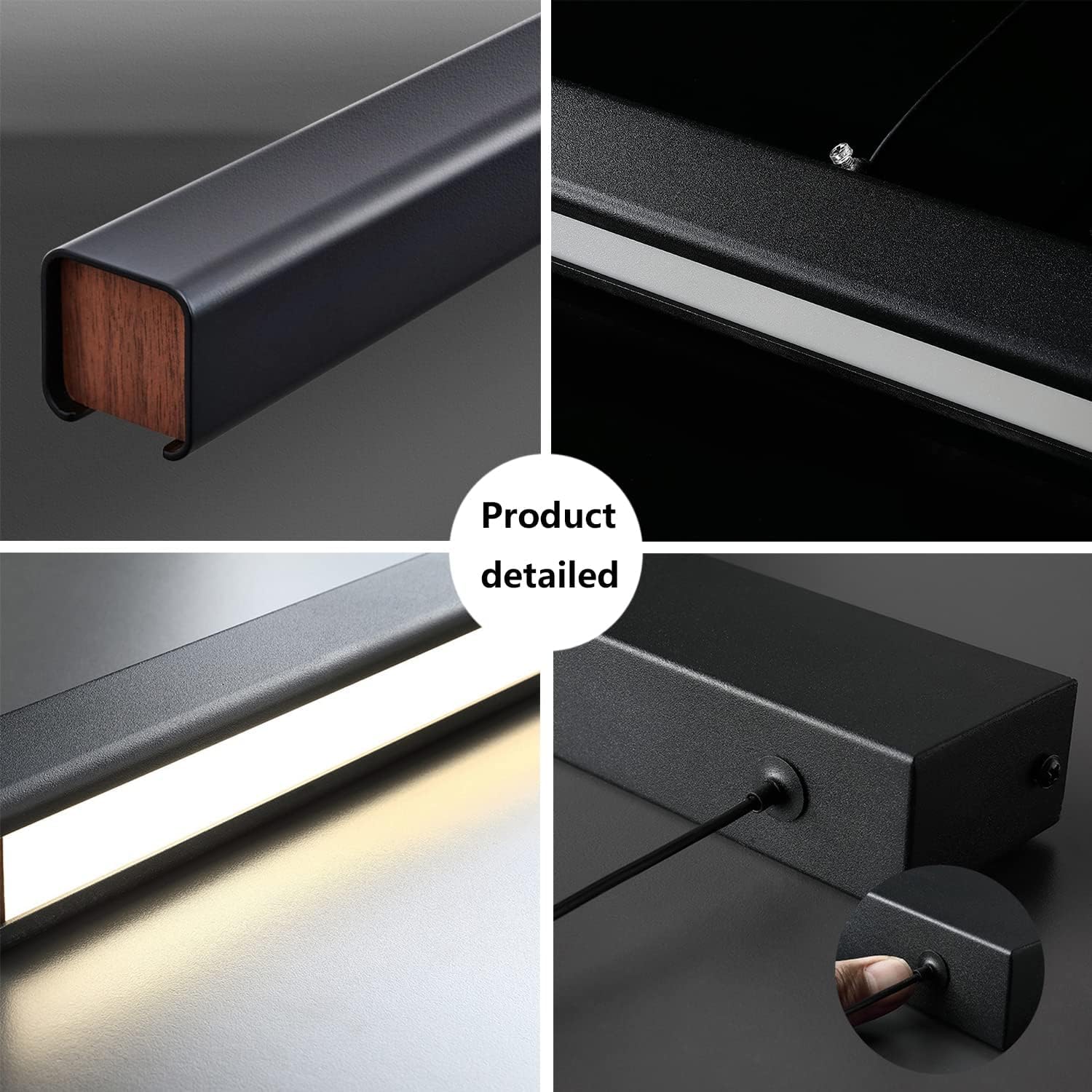 Moderna LED Lámpara colgante negra lineal largo, iluminación colgante regulable con control remoto 3000K - 6000K, lámpara de araña altura ajustable para comedor, cocina, sala, recamara (100cm)