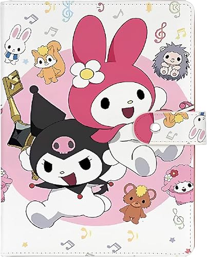 Portafolio de piel sintética de animación de dibujos animados Kuromi and My Melody Portafolio Cumpleaños Graduación Anime Kawaii Regalos para