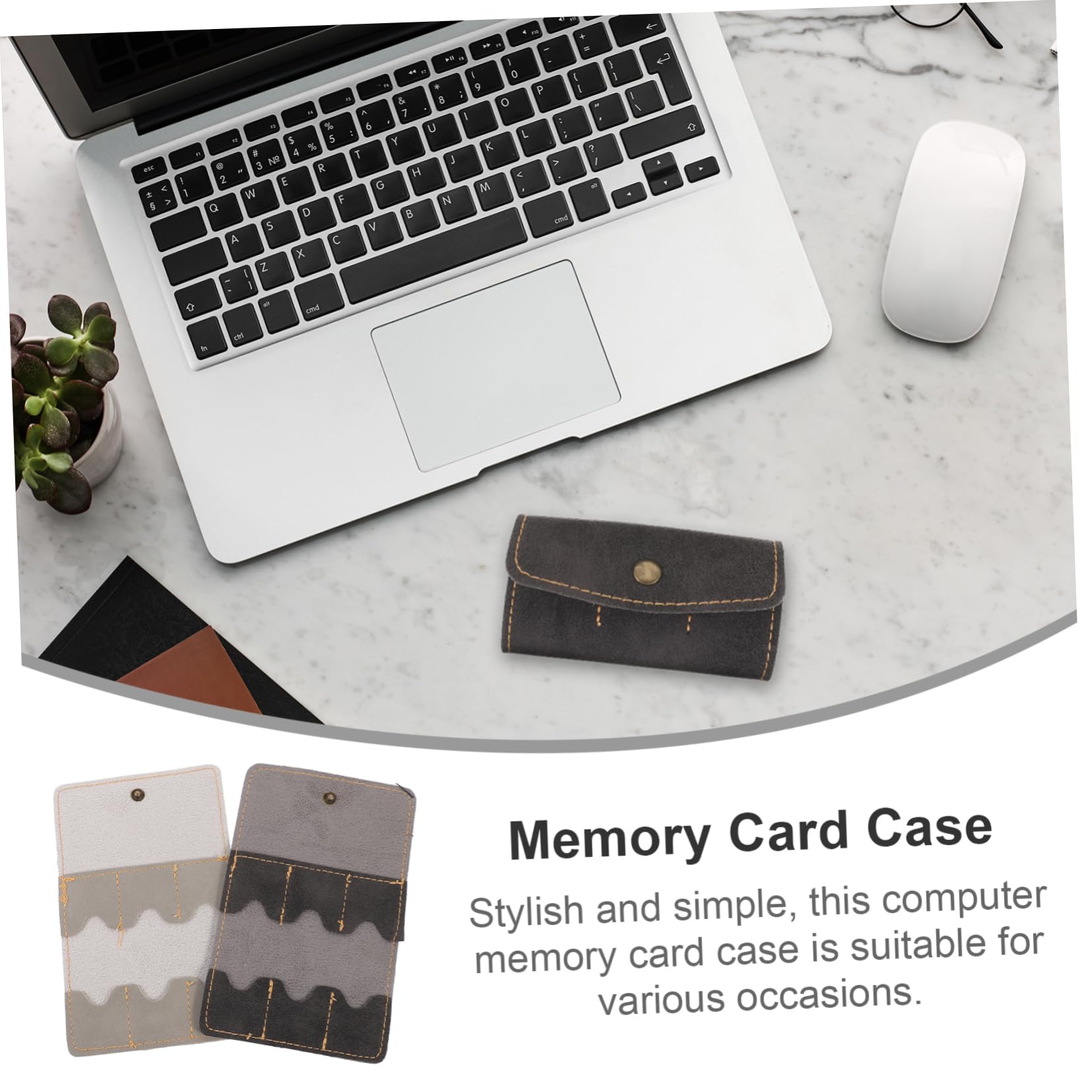 QUMIIRITY 2pcs Memory Card Organizer Case Pu Storage for and Cards for Cameras Phones and Tablets Water-Resistant Protector Grey