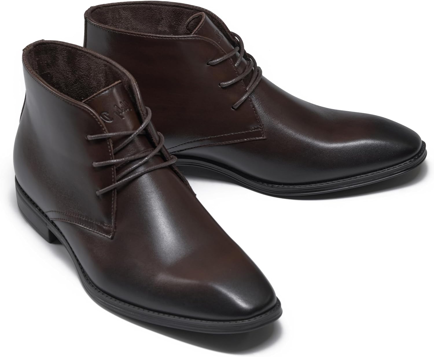 Holy dove Mens Dress Boots, Premium Leather Oxford Chukka in Coffee Brown, Non-Slip Waterproof Business Boots for Men (Size 12) - Image 2