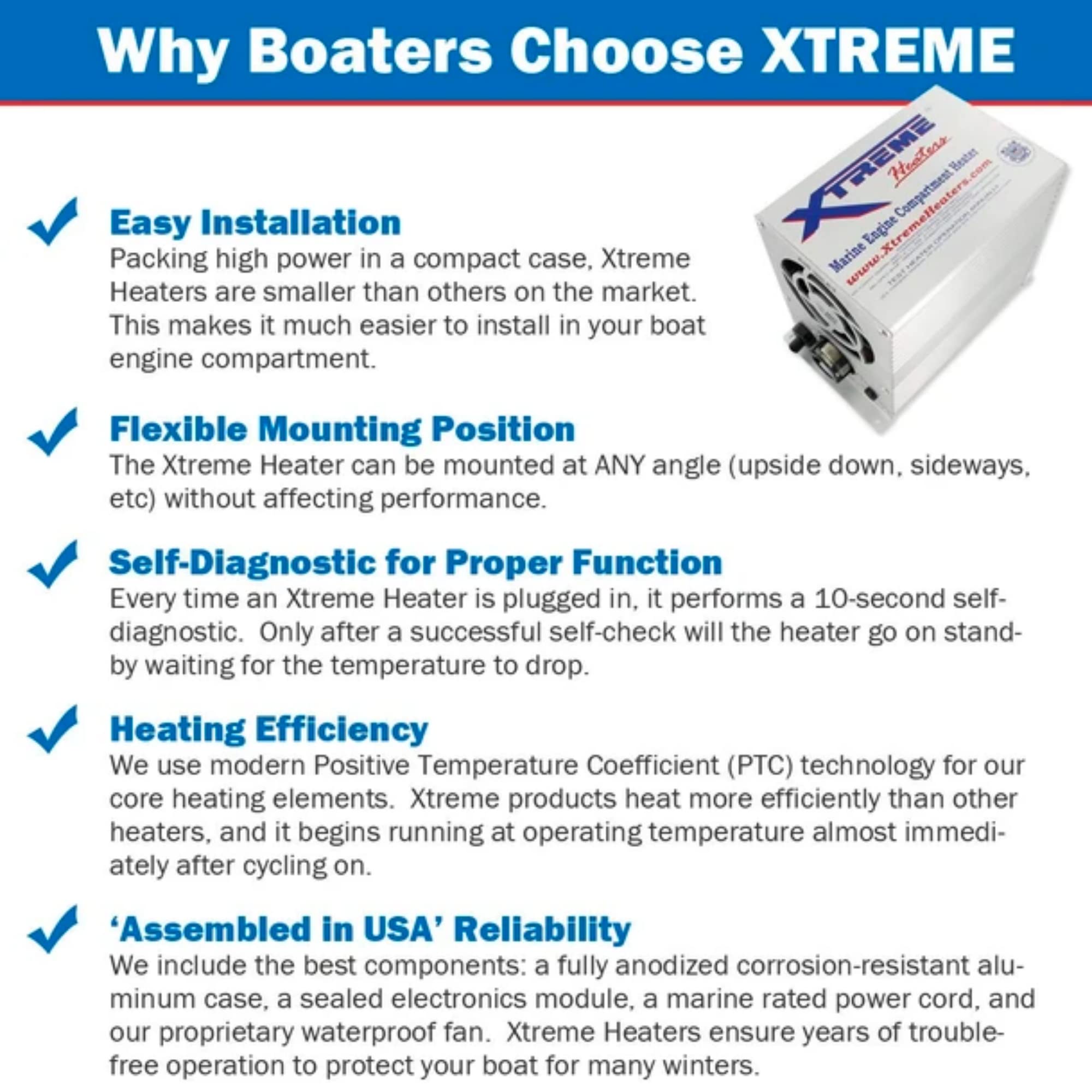 Xtreme Heaters XXXHEAT Large 600W 110v Boat Engine Compartment Heater