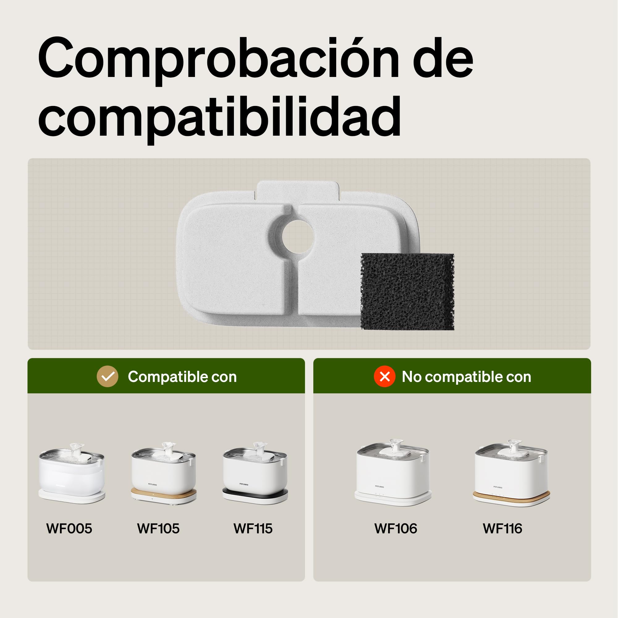 PETLIBRO Filtros para Gatos, 8 Filtros Verticales Compatibles con Dockstream PLWF005, PLWF115, PLWF105，PLWF106，PLWF116