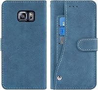 Vista 6 de Asuwish Compatible con Samsung Galaxy S6 Edge - Funda tipo cartera y protector de pantalla de vidrio templado, soporte para tarjetas de crédito