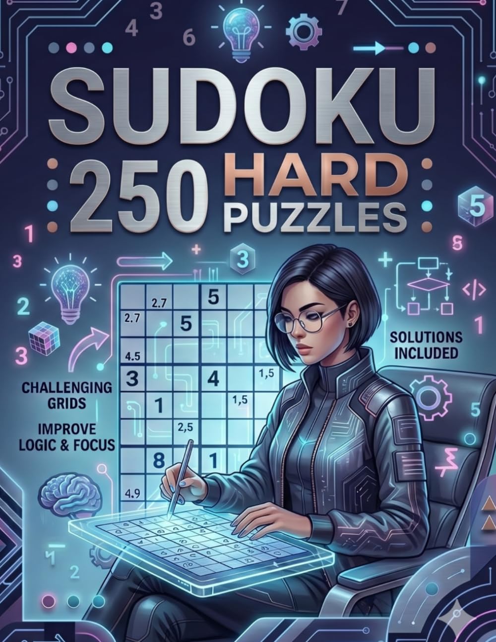 Hard Sudoku Puzzle Book for Adults: 250 Challenging Puzzles: Advanced Logic Brain Teasers to Sharpen Your Mind with Complete Solutions (Relax & Unwind Puzzle books)