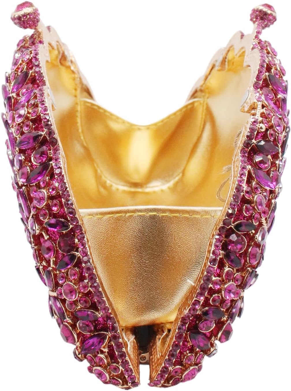 Peacock Crystal Clutch Purses for Women Sparkly Rhinestone Evening Handbags Party Wedding Glitter Purse A-Purple&Silver