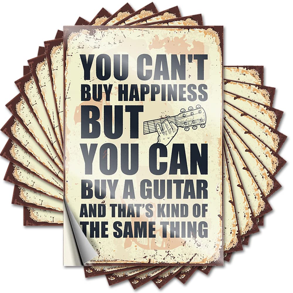 Saying Hard Coastal You Can't Buy Happiness But You Can Buy A Guitar for Best - Plain Easy Peel Removable(12X18CM)