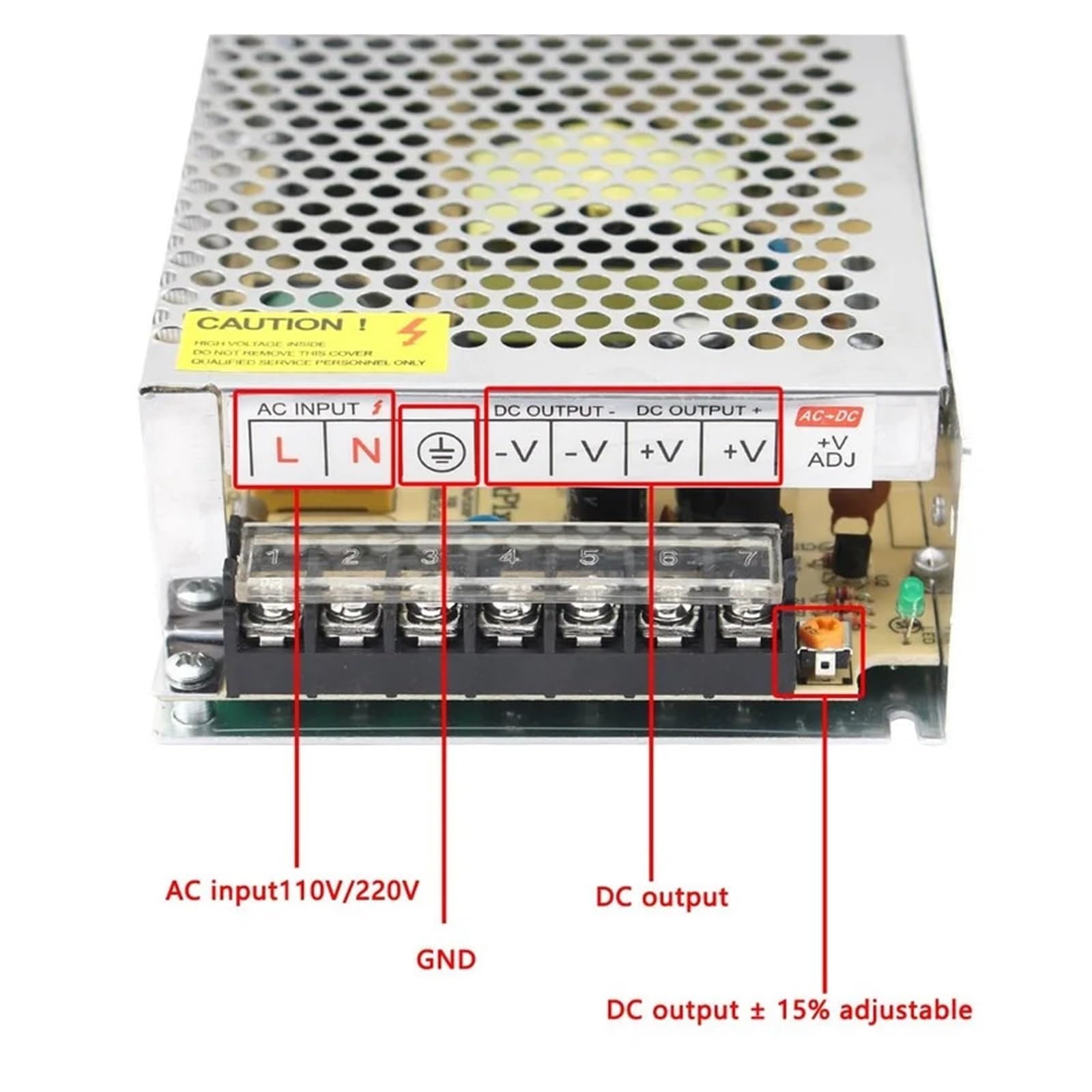 Transformador de Tira de luz LED, 220V a 12V, 5V, 12V, 24V, 3A, 5A, 10A, 15A, 20A, 5, 12, 24 V, Adaptador de Corriente for Tira de luz LED, 1 Uds.(5V 60A 300W)