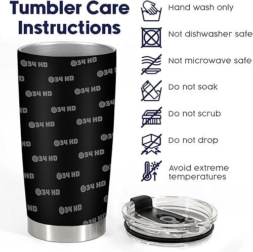 Miniatura 4 de 34HD Vaso de 20 onzas con tapa, taza de café de acero inoxidable, taza de viaje aislada al vacío, 14