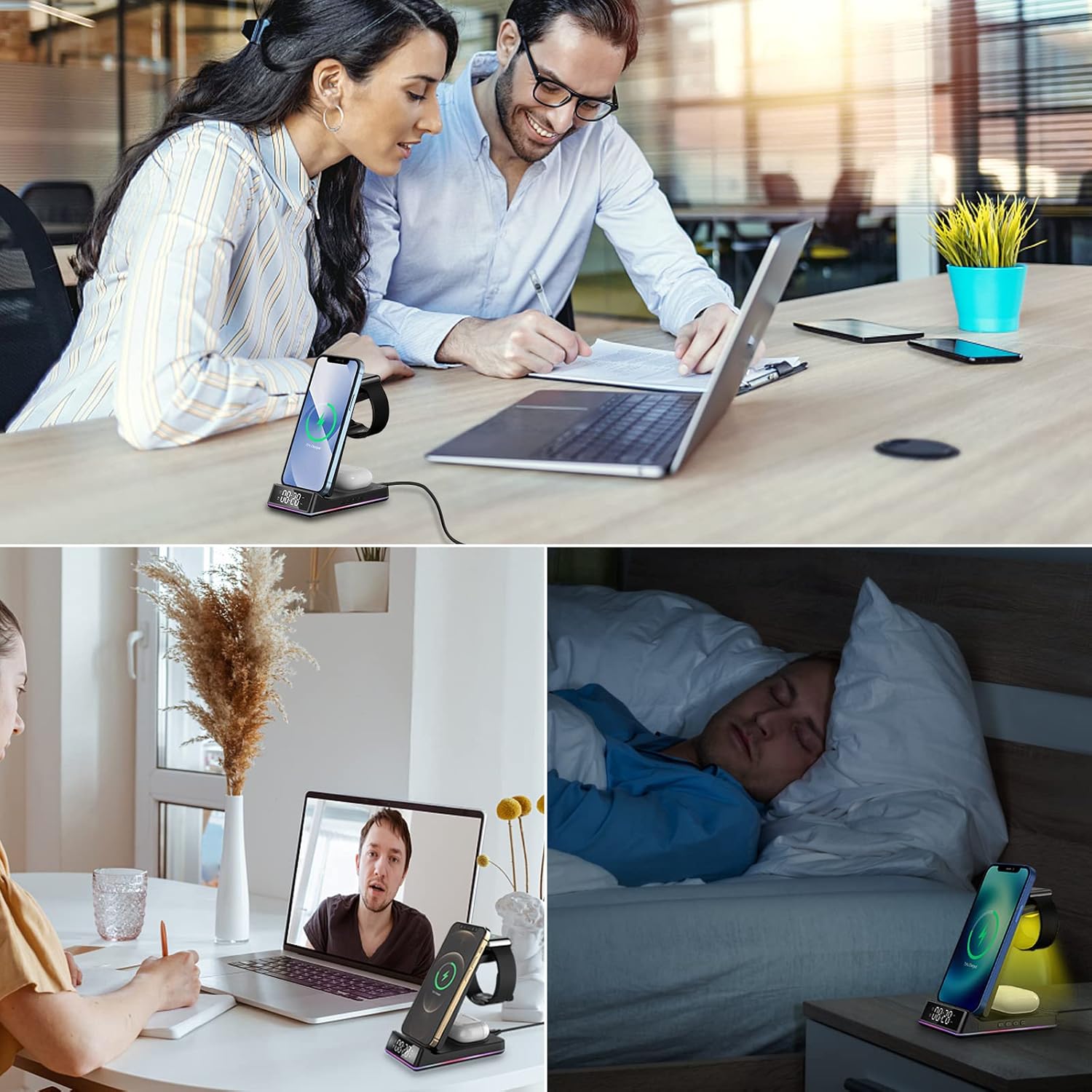 Contents of the AEQ 3-in-1 Wireless Charging Station box