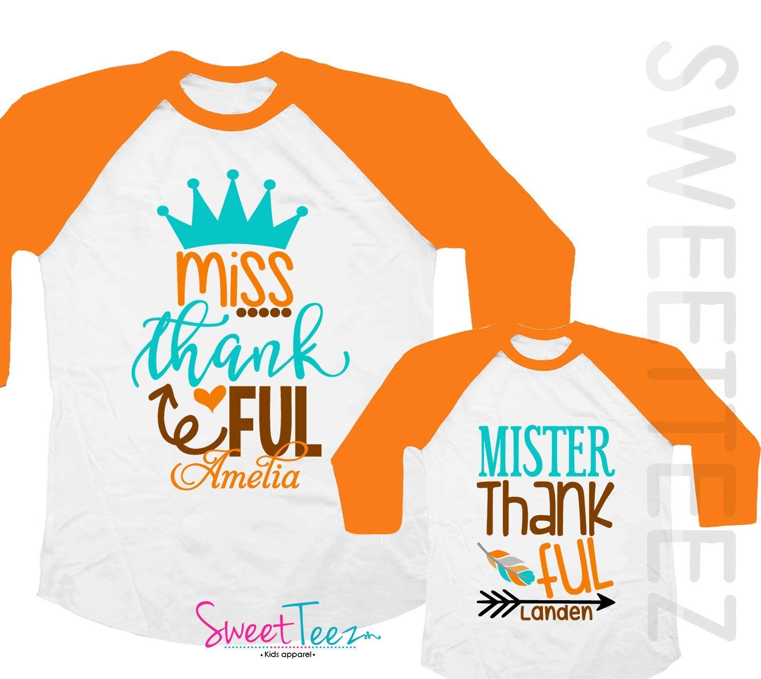 Thankful Shirt Set Miss Thankful Mister 