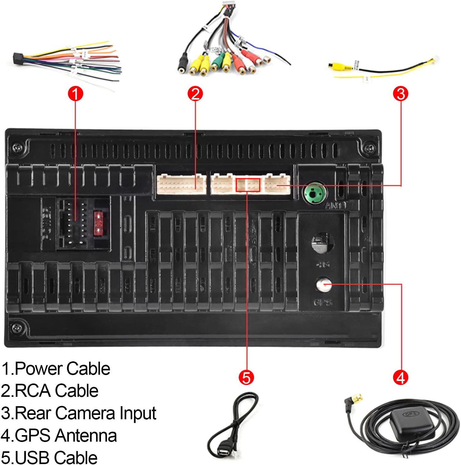 Front Connection Rear Connection Hodozzy 7-inch Double Din Android Car Stereo Instruction Manual