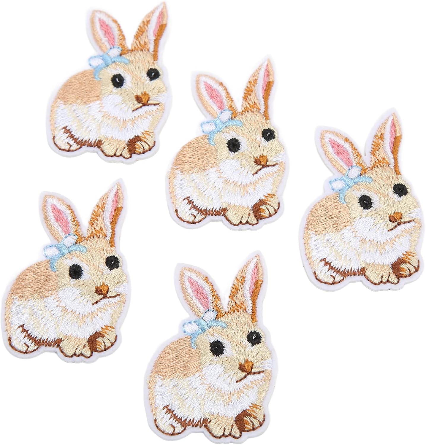 Zerodis Household, 10 Pcs Little Cute Bunny Applique Embellishments DIY Sewing Cotton Ironing On Patch Embroidered Applique for Craft Wedding Dresses Gifts image 3