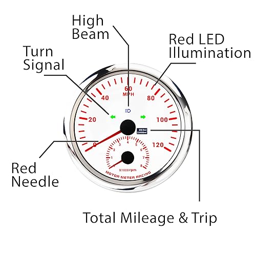Miniatura 88 de MOTOR METER RACING - Juego de medidores para motores clásicos (juego de 6 medidores)