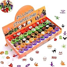 CCINEE 50pcs Halloween Assorted Stamps Cute Cartoon Stamps for Kids' Halloween Party Favors Trick or Treat Goodies Bags Filler