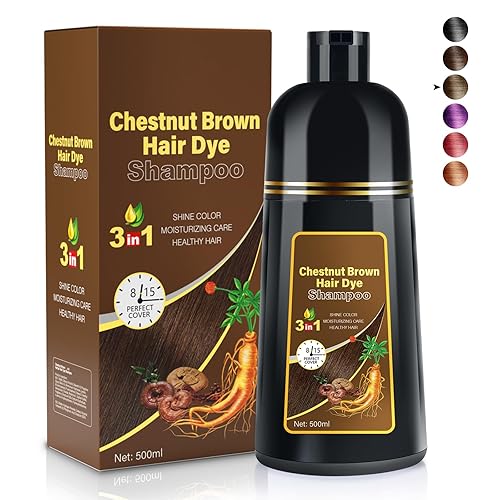 Champú de tinte para el cabello castaño castaño natural a base de hierbas champú de color de cabello para mujeres, cuidado mágico del cabello