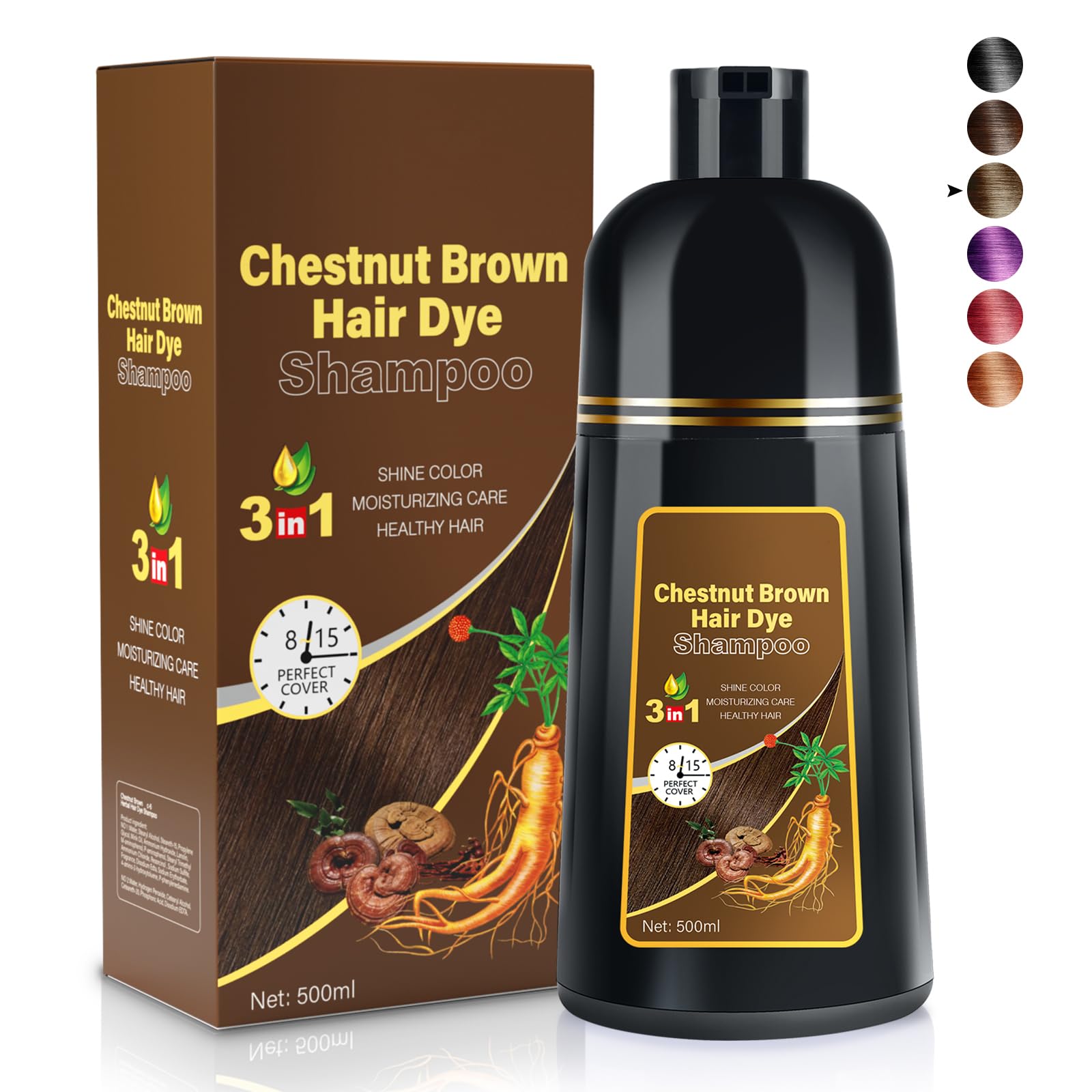 Amazon.com : cosmpro Hair Dye Shampoo Chestnut Brown 3 in 1 Hair