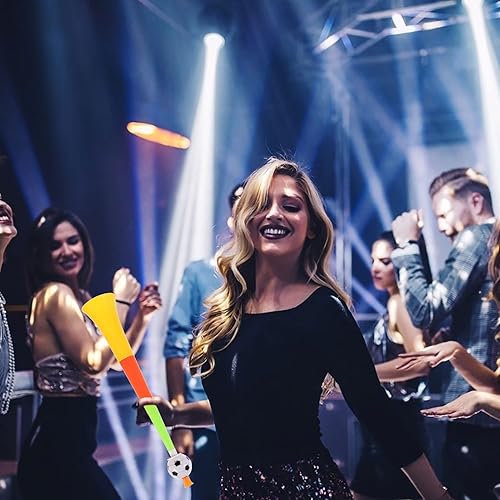 Miniatura 3 de Cuernos de estadio de plástico, 4 Uds. Vuvuzela Fan Cheer Horn Soccer Cheering Trompet Toy Retractable Fan Cheer Bugle Noise Makers Football Matches