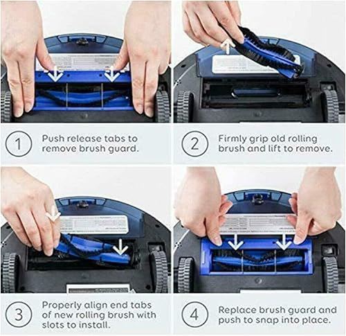 Miniatura 4 de Zerodis Cepillo principal de robot de barrido, barrendora ABS, en forma de V, accesorios de cepillo de repuesto con protector de cepillo brpara