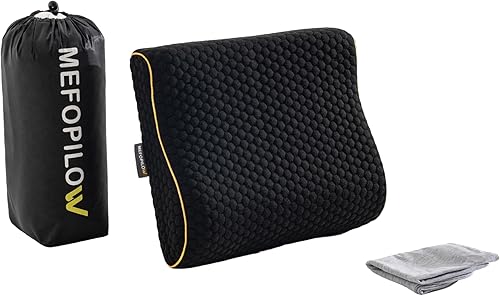 Almohada de viaje de espuma viscoelástica con funda lavable y bolsa de transporte, almohada de cuello compacta, suave y transpirable para avión,