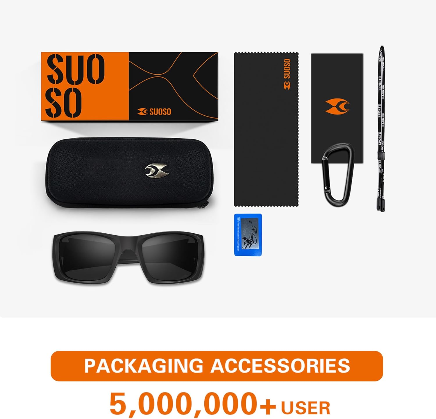 suoso Polarized Sports Sunglasses for Men: Women UV400 Protection Wrap Around Sun Glasses for Fishing Cycling Running TR90 - Image 6