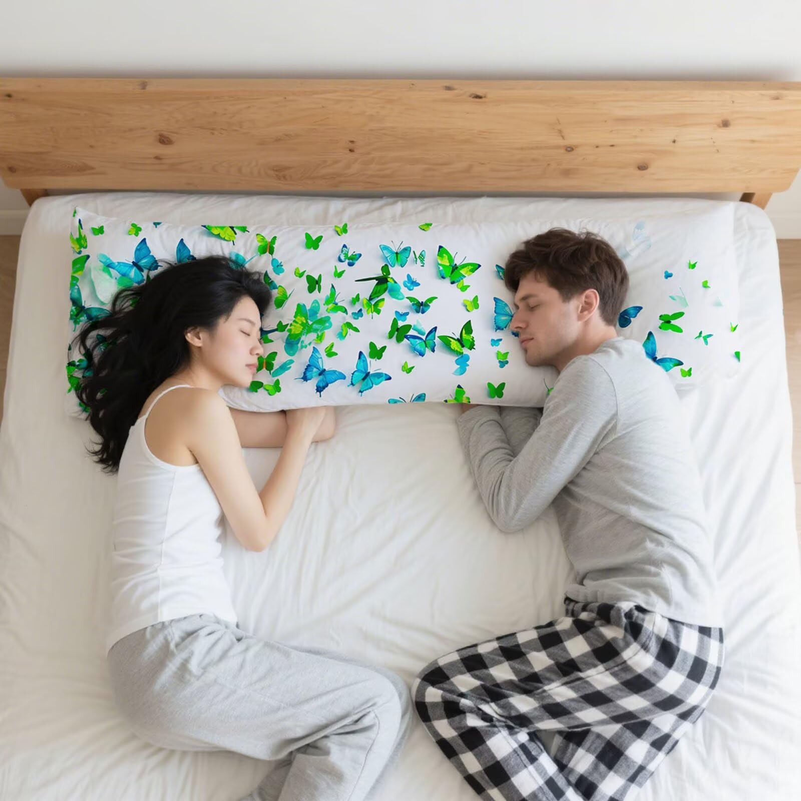 Seitenschläferkissen Bezug 60 x 180 cm Einfachheit Langes Körperkissen Leinen Side Sleeper Pillow Cover mit Unsichtbarer Reißverschluss Kissen Bezüge, Schlafen Körperkissen Geschenke für Frauen G-660