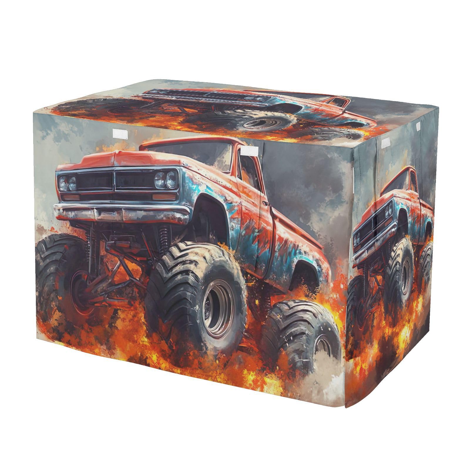 Housse de cage pour chien Monster Truck taille L avec côtés enroulables