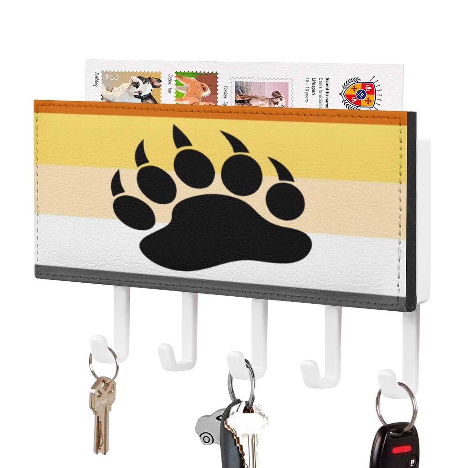 NCLQVJXZKHW Gay Bear Key Holder with 5 Hooks Key Hooks Wall Mounted Key Racks Key Hanger Organiser Shelf