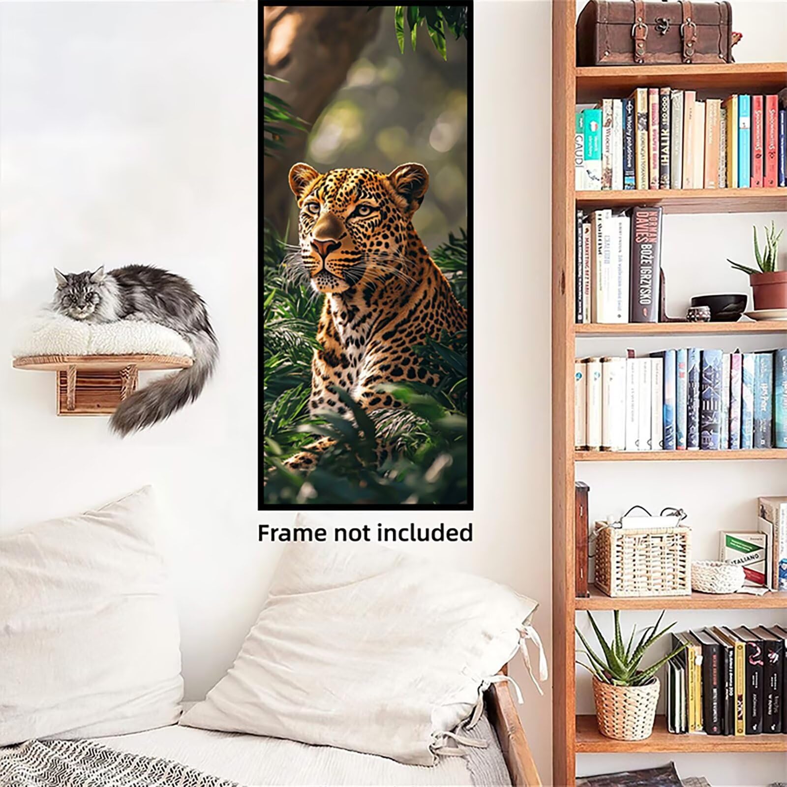 Malowanie według numerów dla dorosłych, rozmiar XXL 80 x 240 cm, Leopard Paint by Numbers Kit dla początkujących z 3 długopisami, zestawy do majsterkowania, kreatywne hobby dla dorosłych prezent dla