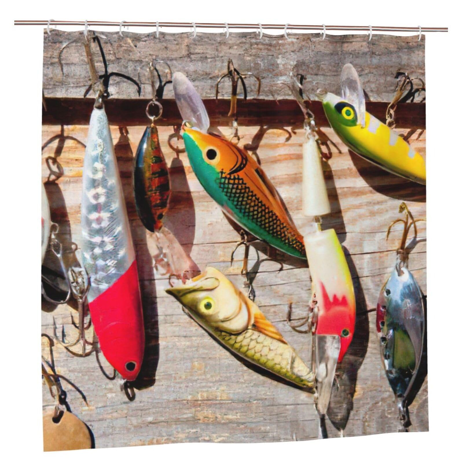 Rideau de douche Fishing Lure polyester pour rafraîchir votre salle de bain