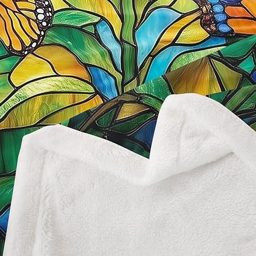 Miniatura 4 de Rustic Sunflowers Throw Blanket,Spring Florals Butterfly Bed Plush Blanket for Living Room Decor,Ruatic Farmhouse Style Couch Bed Sofa Soft Cozy