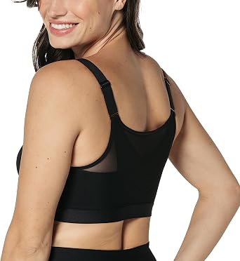 Leonisa Multi-Benefit Posture Corrector Bra, Wireless Front Closure Posture Bra with Contour Cups and Back Support
