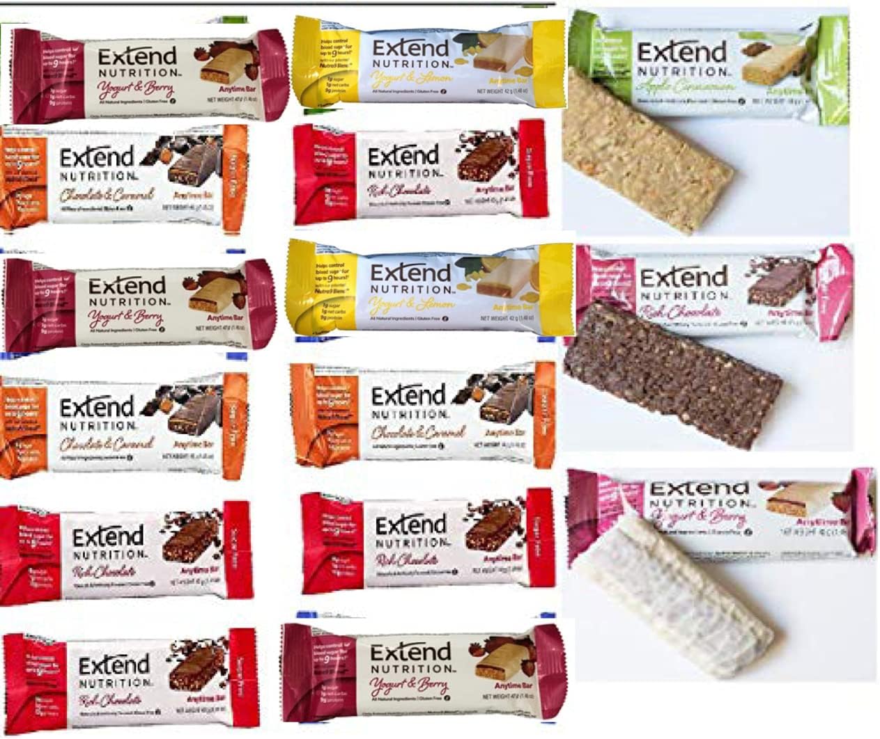 Extend Bar,15 Protein Bars, Gluten Free, Keto Friendly, Variety Pack, High Protein Snack 1.41 oz. Bars (Pack of 15)