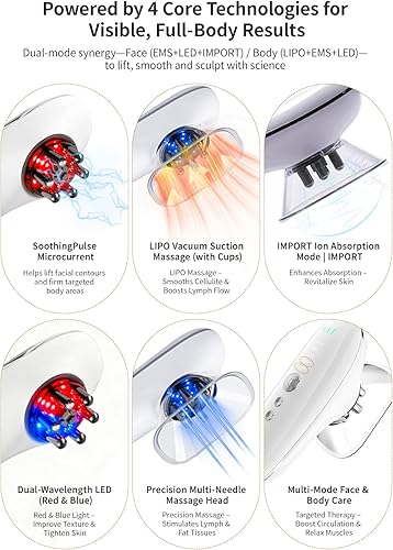 Miniatura 4 de DiDEER Máquina para esculpir el cuerpo 5 en 1, la mejor máquina de eliminación de celulitis, masajeador de drenaje linfático, herramienta de masaje