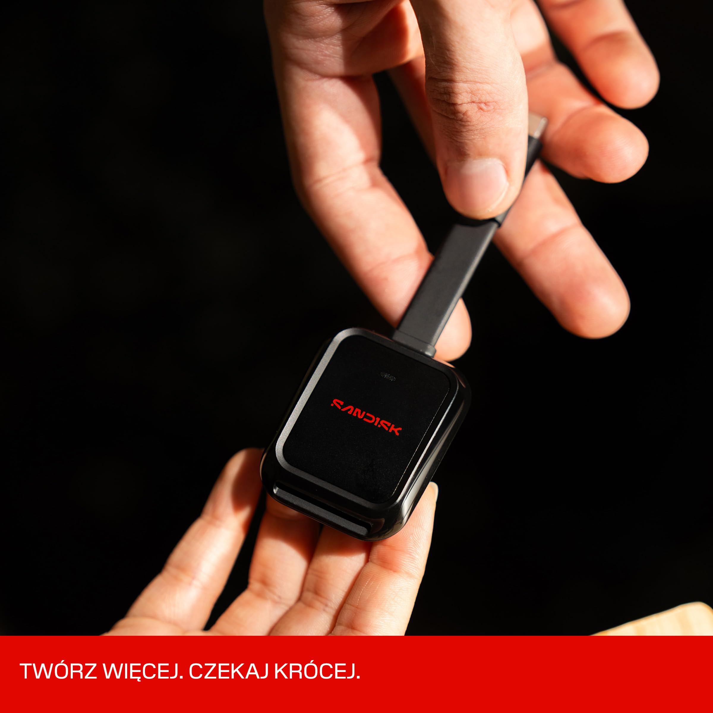 SANDISK QuickFlow Karta SD z czytnikiem USB-C z możliwością zapisu, USB 3.2 Gen 1, kompatybilna z wieloma kartami SD UHS-I i UHS-II