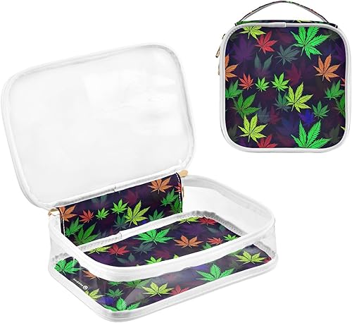 Miniatura 3 de Marijuana Leaves Clear Toiletry Bag for Traveling,2 Pack Makeup Cosmetic Bag with Zipper,Travel Bag for Toiletries,Travel Essentials 21215296